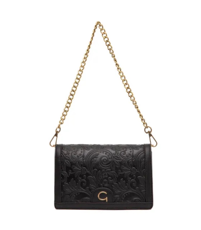 Cartera Retro Con Tapa Negro