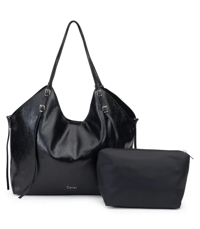Cartera Dos Asas Grande Negro